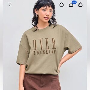 Cider oversized “overthinking” shirt (XL)